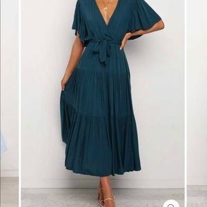 Teal Maxi Dress. Medium